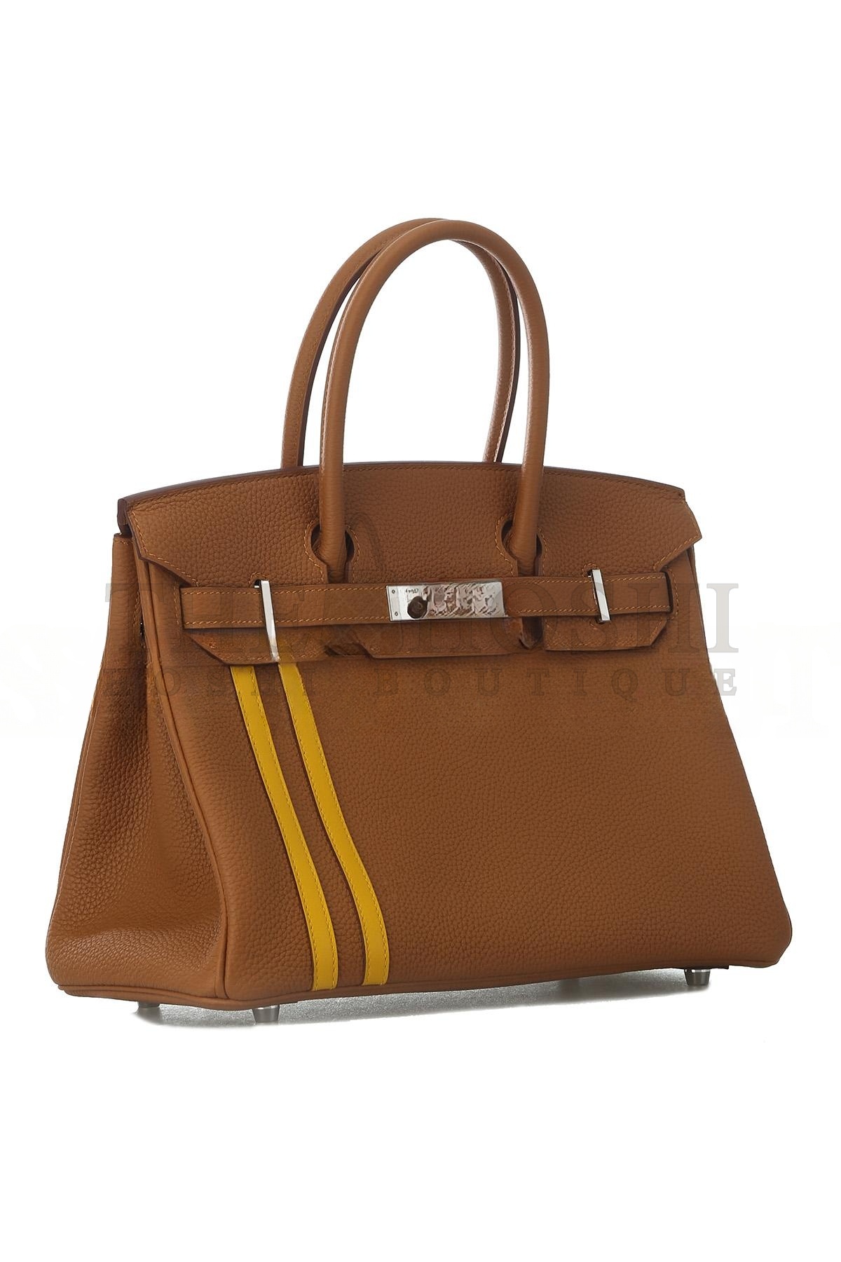 H**me5 BIRKIN 30 TOGO LEATHER GOLDEN BROWN WITH AMBER YELLOW AND SILVER BUCKLE BAG H028365CC04 (30*22*15cm) Master Quality